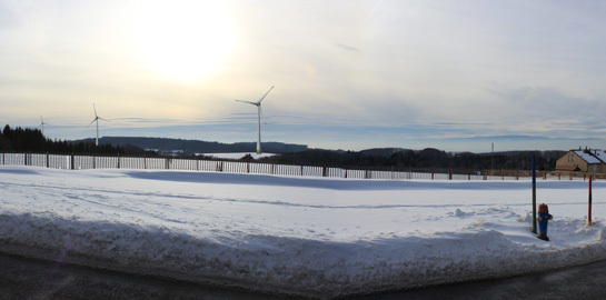 Photo montage des éoliennes vu depuis Froideville