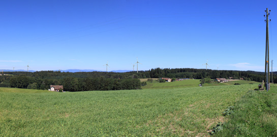 Photo montage des éoliennes vue depuis Savigny